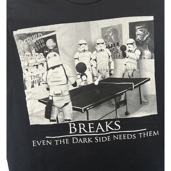 Star Wars Men's Small T-Shirt Storm Troopers Ping Pong Black Short Sleeve - Picture 3 of 4